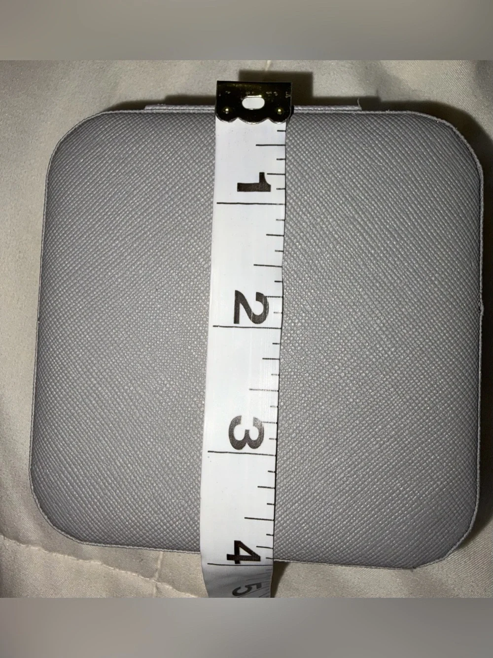 Compact gray Jewelry Organizer Case with Ring Rolls and Compartments